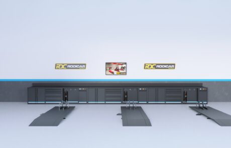 Diseño Rodicar Mueble de taller 2 Render diseño de taller de motos Rodicar